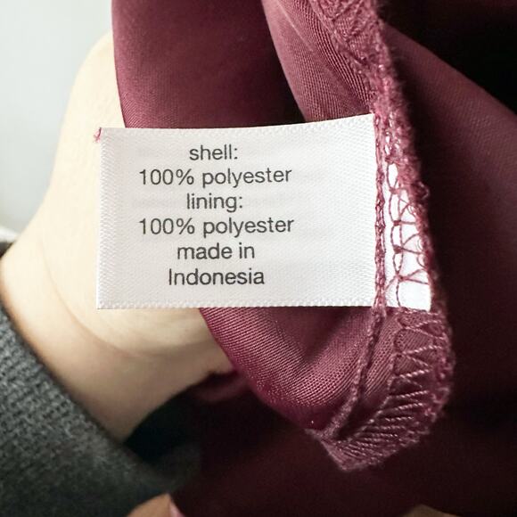 Lane Bryant Short‎ Sleeve Burgundy Draped Midi Dress women's plus size 26 - Picture 8 of 14